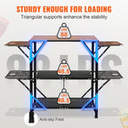 VEVOR Camping Kitchen Table, Quick set-up Folding Camping Table with A Carrying Bag, 3 Adjustable Heights, MDF Camping Table, Ideal for Outdoor Picnics, BBQs, Camping, RV Traveling