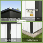 Patiowell 5x3 FT Outdoor Storage Shed Tool Shed with Sloping Roof and Lockable Door Metal Shed