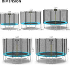 AOTOB 8FT 10FT 12FT 14 FT 15FT Trampoline with Safety Enclosure Net Outdoor Trampoline