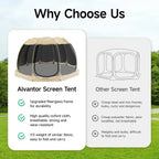 Alvantor Screen House Gazebo Pop Up Igloo Screened Canopy Tent with Mosquito Netting Sides