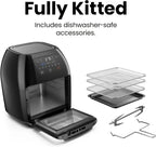 Chefman Compact 6.3-Quart Digital Air Fryer with Rotisserie Dehydrator and Convection Oven