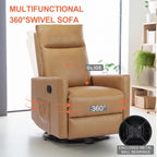 Sweetcrispy Massage Recliner Chair for Adults, Adjustable Home Theater Seating with Lumbar Support for Living Room, Modern Fabric Reclining, Light Grey