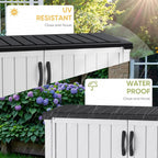 Devoko Outdoor Storage Cabinet 26 Cu Ft with Lockable Doors, Horizontal Storage Shed Waterproof Patio Tools Storage Box