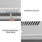 Comfee 30 Under Cabinet Ducted/Ductless Convertible Slim Vent Durable Stainless Steel Kitchen Reusable Filter
