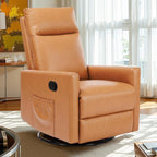 Sweetcrispy Massage Recliner Chair for Adults, Adjustable Home Theater Seating with Lumbar Support for Living Room, Modern Fabric Reclining, Pure Black