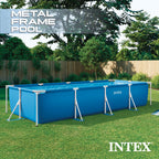 INTEX Rectangular Frame 14ft x 33in Above Ground Swimming Pool w/ Pump