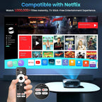 [Compatible with Netflix/High Brightness] Smart Projector with WiFi 6 and Bluetooth 5.3