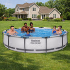 Open Box Bestway Steel Pro MAX 12' x 30 Above Ground Swimming Pool Set, Gray