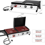 Royal Gourmet PD1305H 3 Burner Propane Gas Grill and Griddle Combo Lid 3-in-1 Grill Griddle Combo