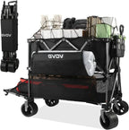 Double-decker cart 500 lb capacity 400 liter foldable cart all-terrain wheels foldable cart