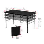 Mainstays 4' Adjustable Height Centerfold Folding Table, Black