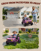 Kids Pink Ride-On Truck Battery Powered Electric Toy Car