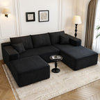 107.5 Cloud Modular Sectional Sofa Couch with L-Shape Chaise,Modern Minimalist Upholstered Couches
