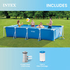 INTEX Rectangular Frame 14ft x 33in Above Ground Swimming Pool w/ Pump