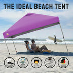 10x10 Pop-Up Awning One-Click Installation Beach Tent Outdoor Sunshade Silver Coated Top