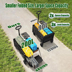 Foldable 4-wheel cart, foldable, 37 inches long, 480 lb capacity, heavy-duty beach cart, shopping cart with wheels