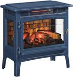 Freestanding Electric Fireplace Stove Heater with 3D Flame Effect for 1,000 Sq. Ft