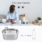 Automatic Pet Water Fountain 3.2L Stainless Steel Bowl with 4-Stage Filter and Quiet Pump for Cats and Dogs
