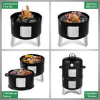 Zimtown BBQ Charcoal Grill Outdoor Barbecue Pit Smoker with 3 Levels Patio Backyard Black