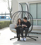 Double Egg Chair Hammock Swing Chair Foldable Hanging Loveseat UV Resistant Cushions