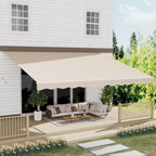 13' x 10' Awning for Patio, Sunsetter Retractable Awning Waterproof Cover Outdoor Patio Canopy, Sun Shade with Manual Crank Handle, Porch Shades for Outdoor, House, Deck, Dark Gray