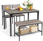 Giantex Dining Table Set for 4 43 Kitchen Table and Chairs Modern Functional Desk Set