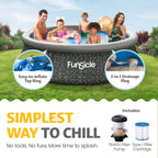 Funsicle Quickset 14’ x 36” Round Inflatable Top Ring Above Ground Swimming Pool Set