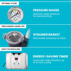 Intex10 inch Krystal Clear Sand Filter Pool Pump, 1500 Gph Motor 1200 GPH System Flow Rate with GFCI, 110-120 V