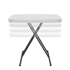 WASUHE 30 Small Folding Table, Height Adjustment Tv Tray Table, Practical Portable Tv Dinner Table for Eating, Sofa, Indoor/Outdoor, White