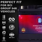 MM-H5 Start and Stop Car BCI Group Size 47 12V 60 AH, 100RC, 680 CCA Rechargeable AGM Car Battery