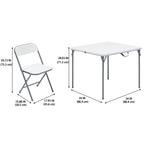 Mainstays 5-Piece 34 Square Centerfold Folding Card Table and 4 Folding Chairs Set, White