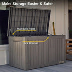 EAST OAK Outdoor Storage Box 60 Gallon Deck Box Indoor and Outdoor Use Waterproof Resin Storage