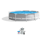 Open Box INTEX Prism Metal Frame 10' x 30 Above Ground Swimming Pool and Filter Pump