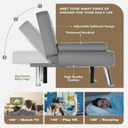 Homall Futon Sofa Bed Leather Futon Couch with Armrests Adjustable Recliner Sleeper Sofa Bed