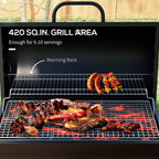 Outsunny Barrel Charcoal BBQ Grill with 420 sq.in. Cooking Area, Wheeled Outdoor Barbecue, Black