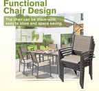 Homall Patio Dining Set 7 Pieces Outdoor Furniture Table and 6 Textilene Chairs Light Grey