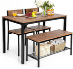 Giantex Dining Table Set for 4 43 Kitchen Table and Chairs Modern Functional Desk Set