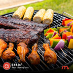 Megamaster – 22 Deluxe Charcoal Barbecue Grill with Adjustable Air Vent, Built-In Temperature Gauge, 368 SQ. In Cooking Area, Storage Rack, Portable Grill for Camping, Picnics, and More - 810-23003