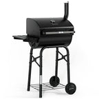 Master Cook Outdoor 30 Inch Barrel Charcoal Grills with Side Tables, Outdoor Smoker BBQ grill for Camping, Patio, Black