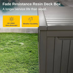EAST OAK Outdoor Storage Box 60 Gallon Deck Box Indoor and Outdoor Use Waterproof Resin Storage