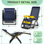 Indoor and outdoor patio chair folding lounge chair zero gravity chair with removable cushion camping lounge chair