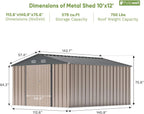 Patiowell 5x3 FT Outdoor Storage Shed Tool Shed with Sloping Roof and Lockable Door Metal Shed