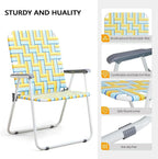 VINGLI Patio Lawn Webbed Folding Chairs Set of 2 Outdoor Beach Portable Lawn Chair