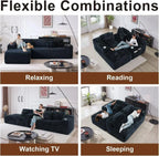Cloud Sectional Couch with L Shape Chaise Modern Modular Sofa with Deep Seat Built in Cup Holder