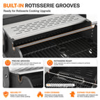 Segmart 3 Burner Propane Gas Grill with Side Burner, 37,000 BTU Outdoor Cooking BBQ Grill with Porcelain-Enameled Cast Iron Grates, Equipped with Temperature, Tool Hooks, and Bottle Opener