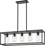 Modern Rustic Matte Black Chandelier