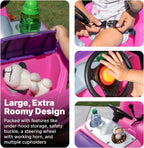 Step2 Whisper Ride II Ride On Push Toy Car Pink Ride On Car Seat Belt Easy Storage Transport