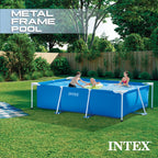 Intex 14.75' x 33 Rectangular Frame Above Ground Outdoor Swimming Pool