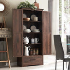 JXQTLINGMU Farmhouse Kitchen Pantry 72 Tall Wood Kitchen Storage Cabinet Adjustable Shelves