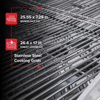 Nexgrill 4-Burner Propane Gas Grill with Side Burner, Stainless Steel Frame, 626 SQ In Total Cooking Space, 60,000 BTUs Output, BBQ Grill Perfect for Outdoor Gatherings - 720-0830H